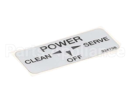 324798 Stoelting Decal; Clean/Off/Serve