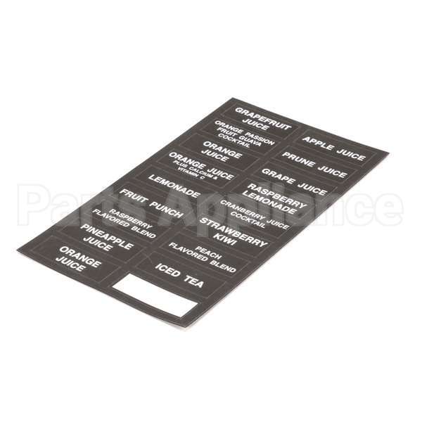 32861.0000 Compatible Bunn Decal, Flavors-Juice Dispenser