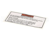 33590 Henny Penny Label-Warning Drain Pan, Fre