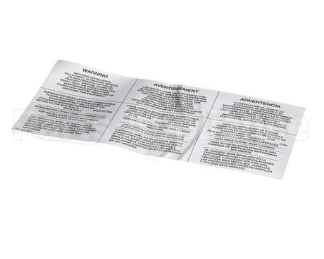 35000 Middleby Lbl,Warning-Improper Install