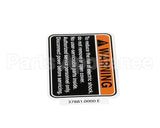 37881.0000 Bunn Decal, Warning No Svce Parts