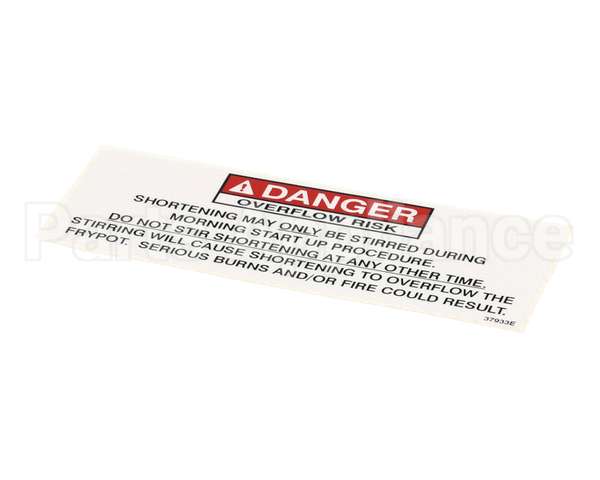 37933 Henny Penny Label-Danger Stirring