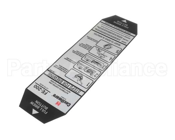 380-00066 Grindmaster Cecilware Label, Instructions - Fe200