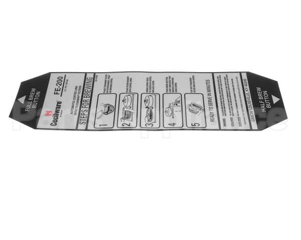 380-00066 Grindmaster Cecilware Label, Instructions - Fe200