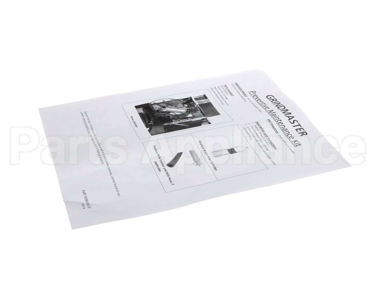 390-00110 Grindmaster Cecilware Instructions Pm Kit Korinto/Kobalto