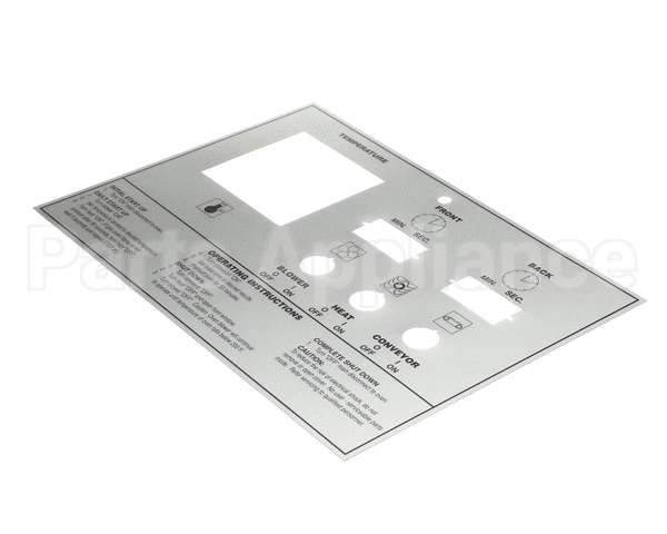 39464 Middleby Label,Control Face Ps570/555