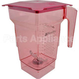 40-619-62 Compatible Blendtec Jar4-Sided, Red, W/Lid, 75 Oz