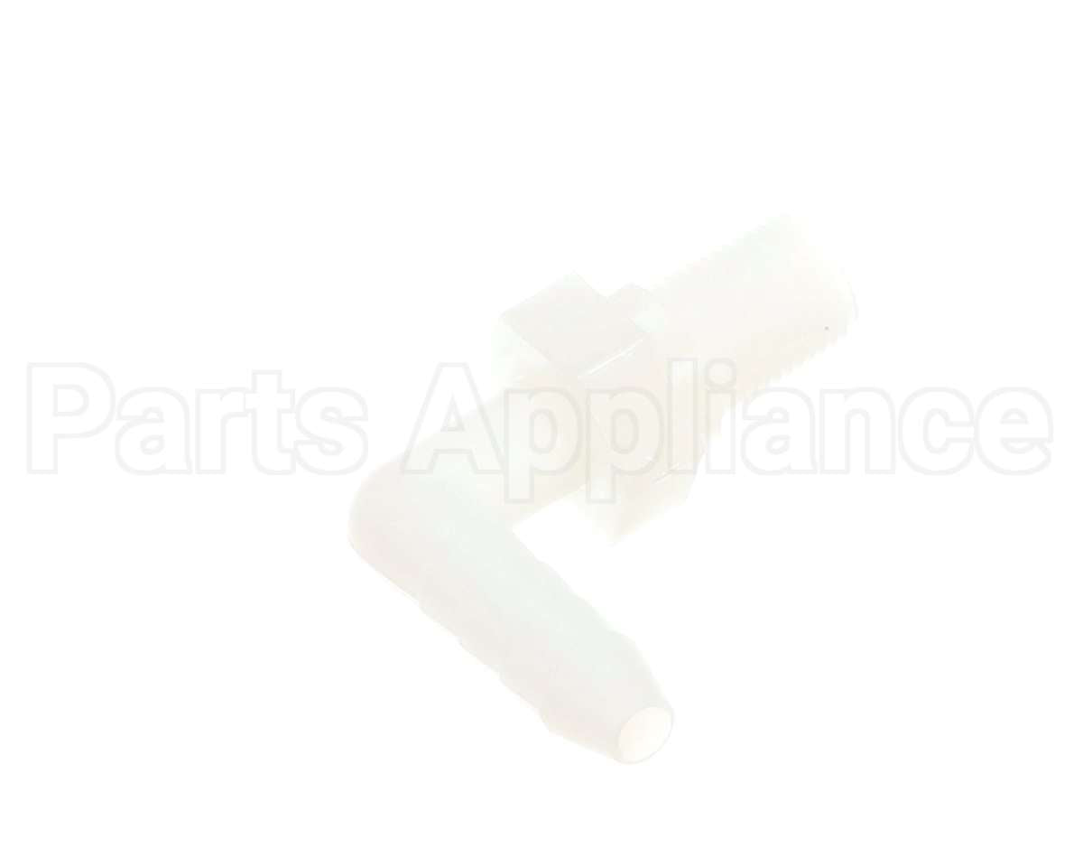 40880 Giles Fitting, 1/4 Barbed, 90-El, Nyl, 1/4 Npt