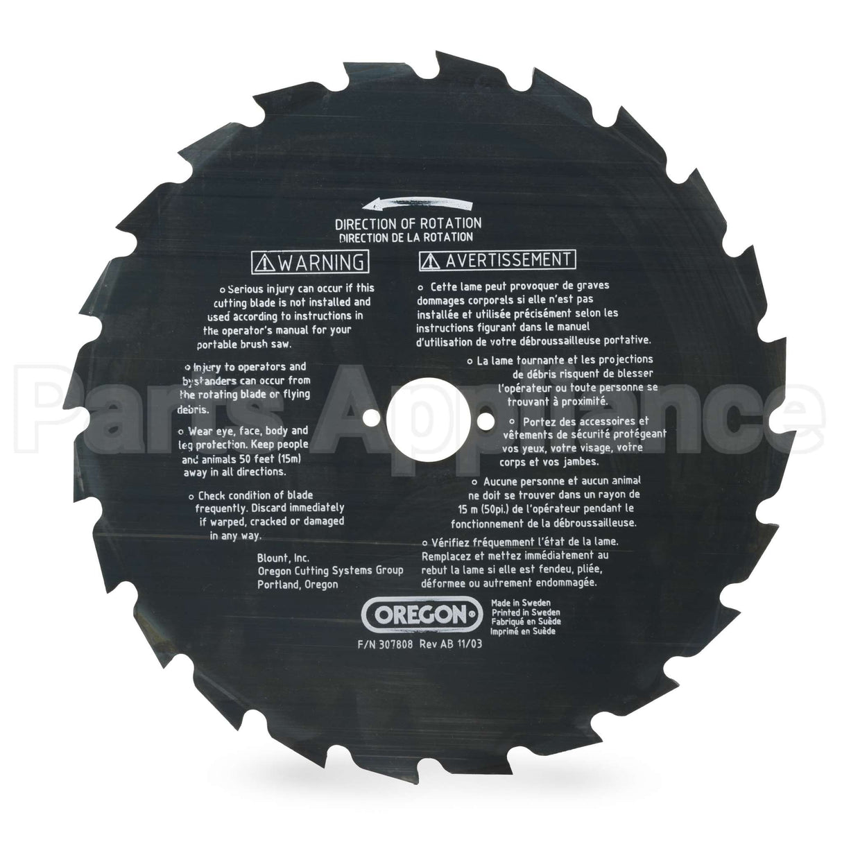 41-937 Oregon Maxi Brush Blade 9In 24 Teeth