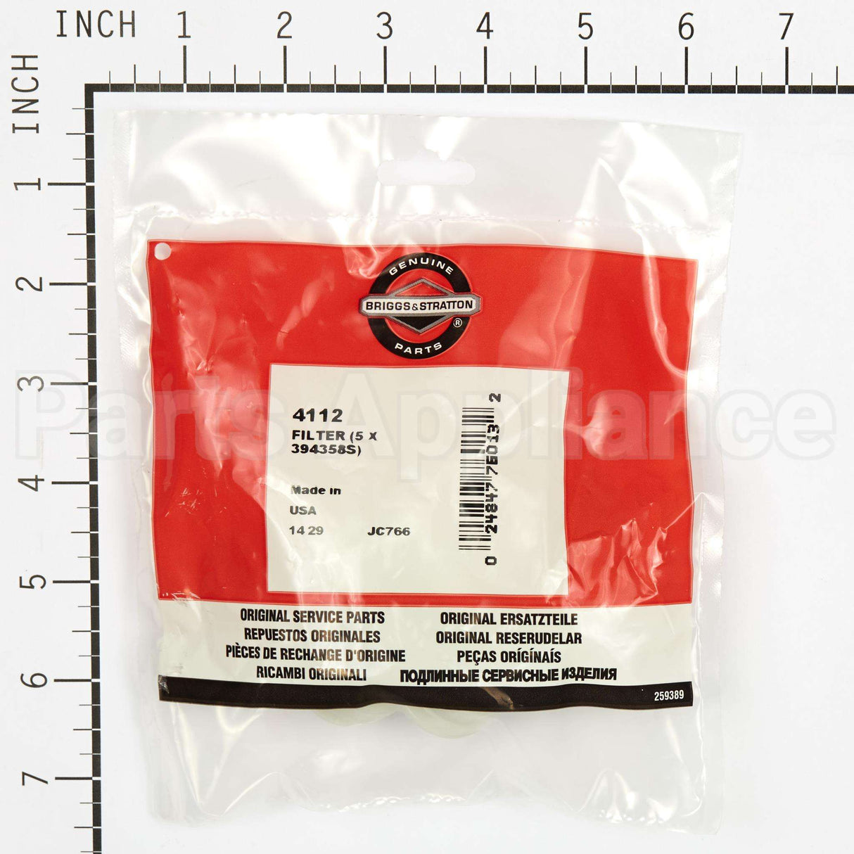 4112 Briggs & Stratton Fuel-Filter (5 X 394358S)