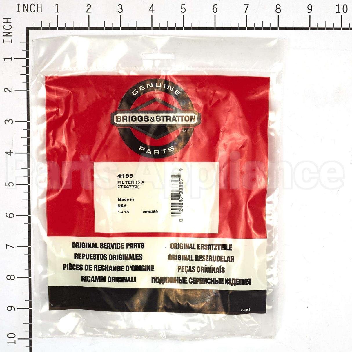 4199 Briggs & Stratton P/C-Filter (5 X 272477S)