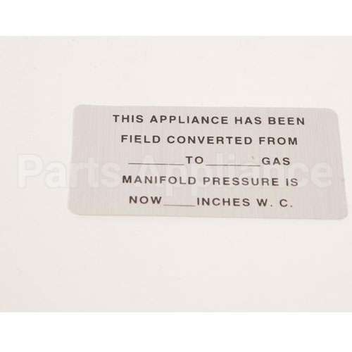 421727-15 Compatible Vulcan Convrsion(Gas)Blank Labl