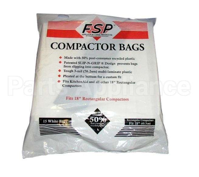 4318938 Whirlpool 18" Comp.Pl.Wh.Bag-15 Pk