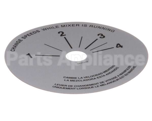 4400349 Univex Label,Srm20-40 Speed Control (98)(P)