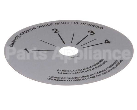 4400349 Univex Label,Srm20-40 Speed Control (98)(P)