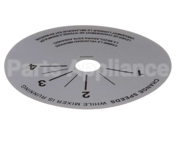 4400349 Univex Label,Srm20-40 Speed Control (98)(P)