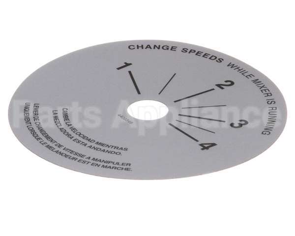 4400349 Univex Label,Srm20-40 Speed Control (98)(P)