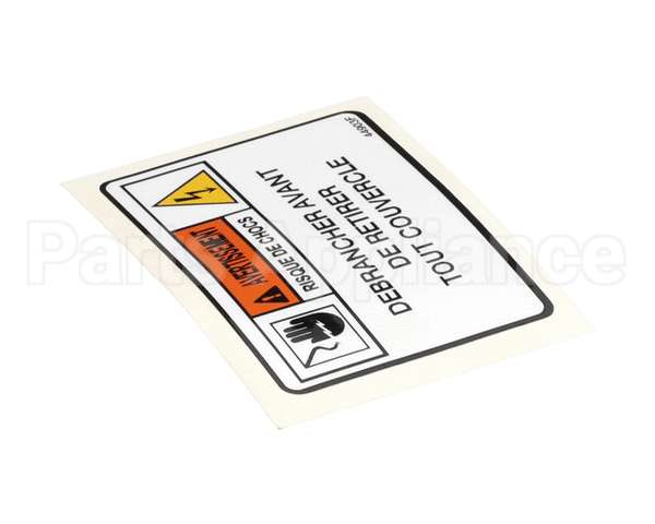 44903 Henny Penny Label-Warn. Disc. Power French