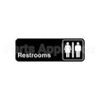 4517 Compatible Traex Sign, Rest Rooms, Black, 3X9"