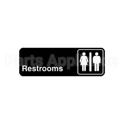 4517 Compatible Vollrath Sign, Rest Rooms, Black, 3X9"