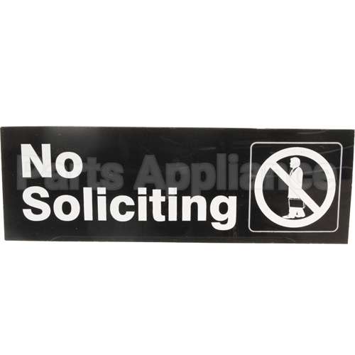 4527 Compatible Traex Sign, No Soliciting, Blk, 3X9"