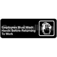 4530 Compatible Traex Employee Hand Wash Sign 3 X 9 In English Braille