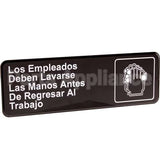 4531 Compatible Vollrath Sign, Wash Hands, In Spanish