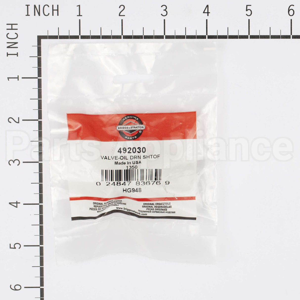 492030 Briggs & Stratton Valve-Oil Drn Shtof