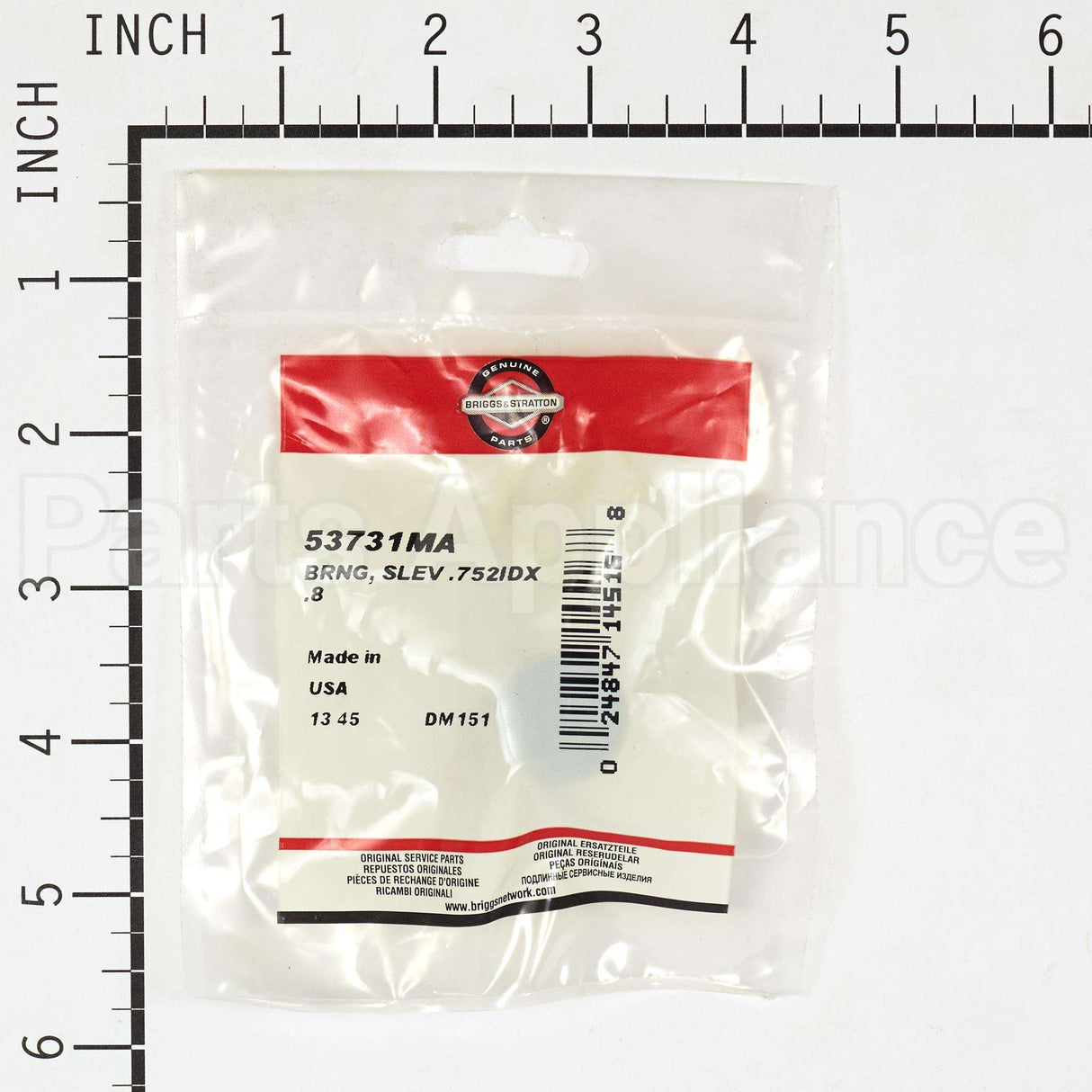 53731MA Briggs & Stratton Brng Slev .752Idx .8
