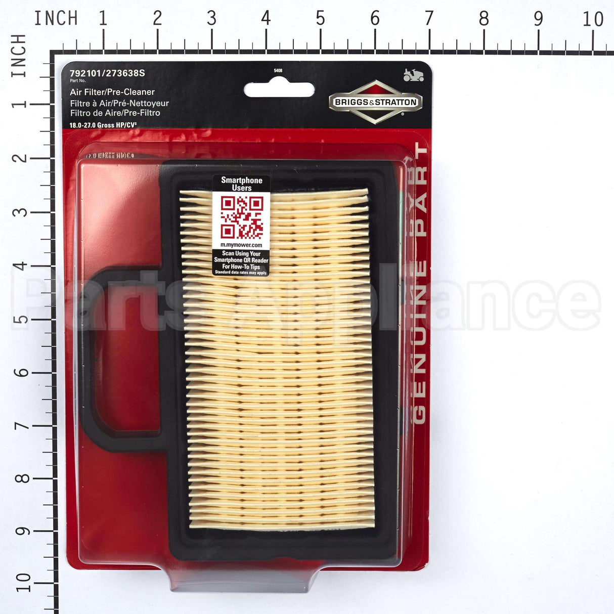 5408K Briggs & Stratton Air Filter W/Pre Cln