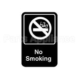 5613 Compatible Vollrath Sign, No Smoking, Black, 6X9"