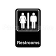 5617 Compatible Vollrath Sign, Restrooms, Black, 6X9"