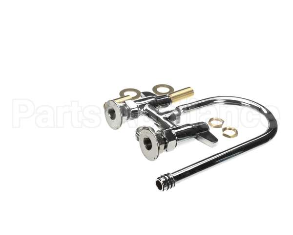 5F-4DLS05 T&S Brass 4 Deck Mount Faucet 512 Swivel Goosen
