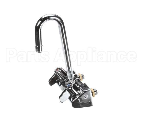 5F-4WLX03 T&S Brass Equip 4 Wall Mount Faucet W/ 3 Swivel Go