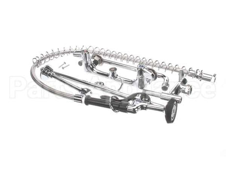 5PR-8W12 T&S Brass Pre-Rinse, Wall Mount Base, 8 Centers, 6