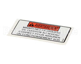 60226 Henny Penny Label-Oil Level Warning, Fre