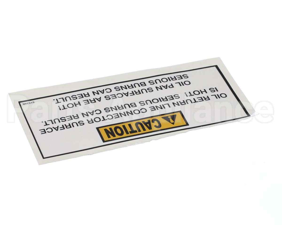 61534 Henny Penny Label-Caution Oil Return Line