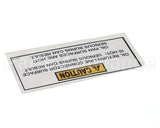 61534 Henny Penny Label-Caution Oil Return Line
