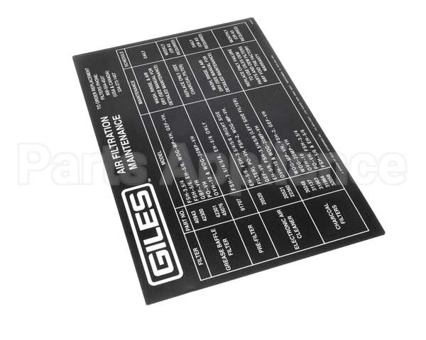 64454 Giles Label, Air Filter Maintenance, Vh Units
