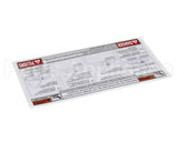 67329 Henny Penny Lid Instruction Label