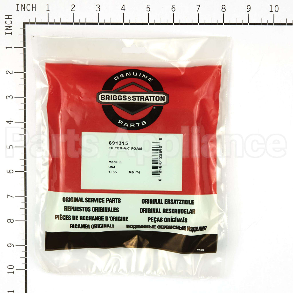 691315 Briggs & Stratton Filter-A/C Foam