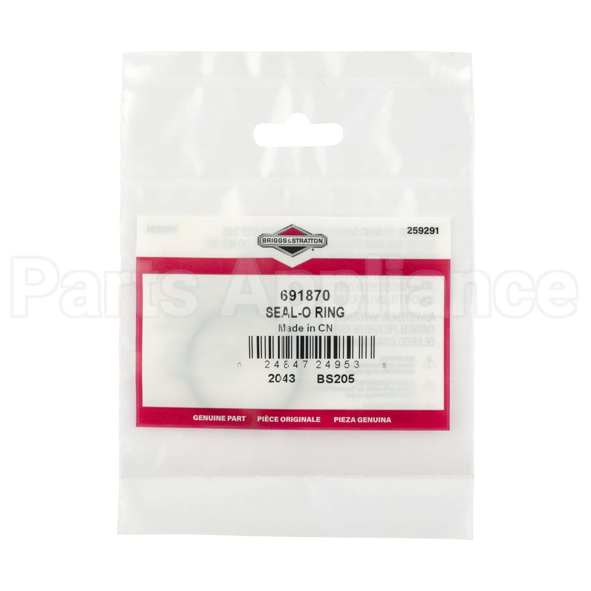 691870 Briggs & Stratton Seal-O Ring