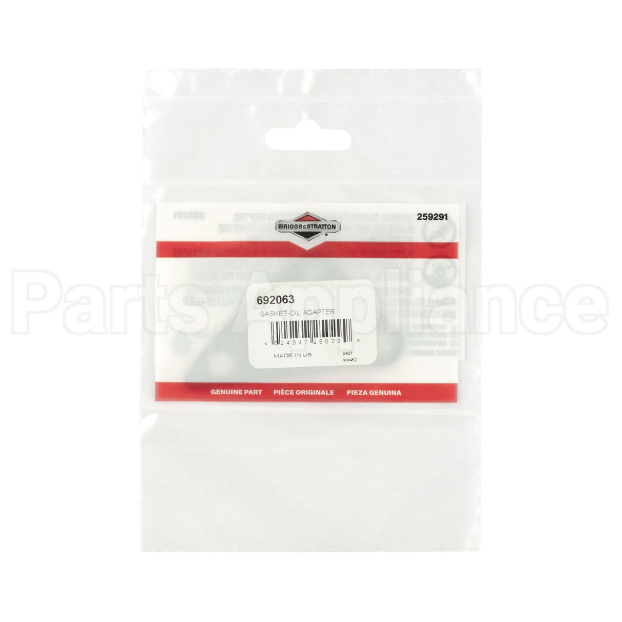 692063 Briggs & Stratton Gasket-Oil Adapter