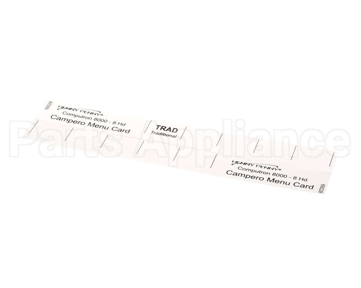 69228 Henny Penny Menu Card-C8000 Campero-8Hd