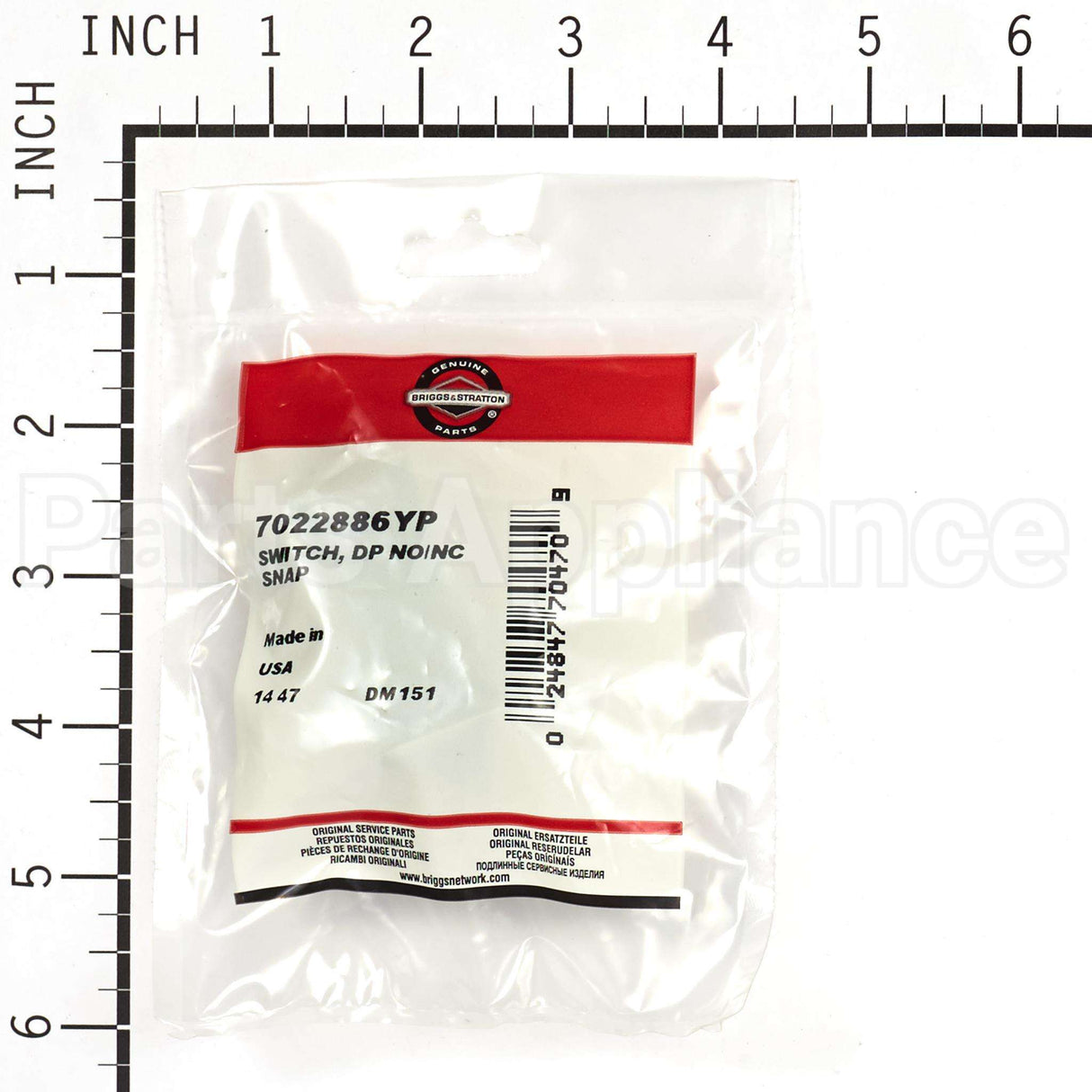7022886YP Briggs & Stratton Switch Dp No/Nc Snap