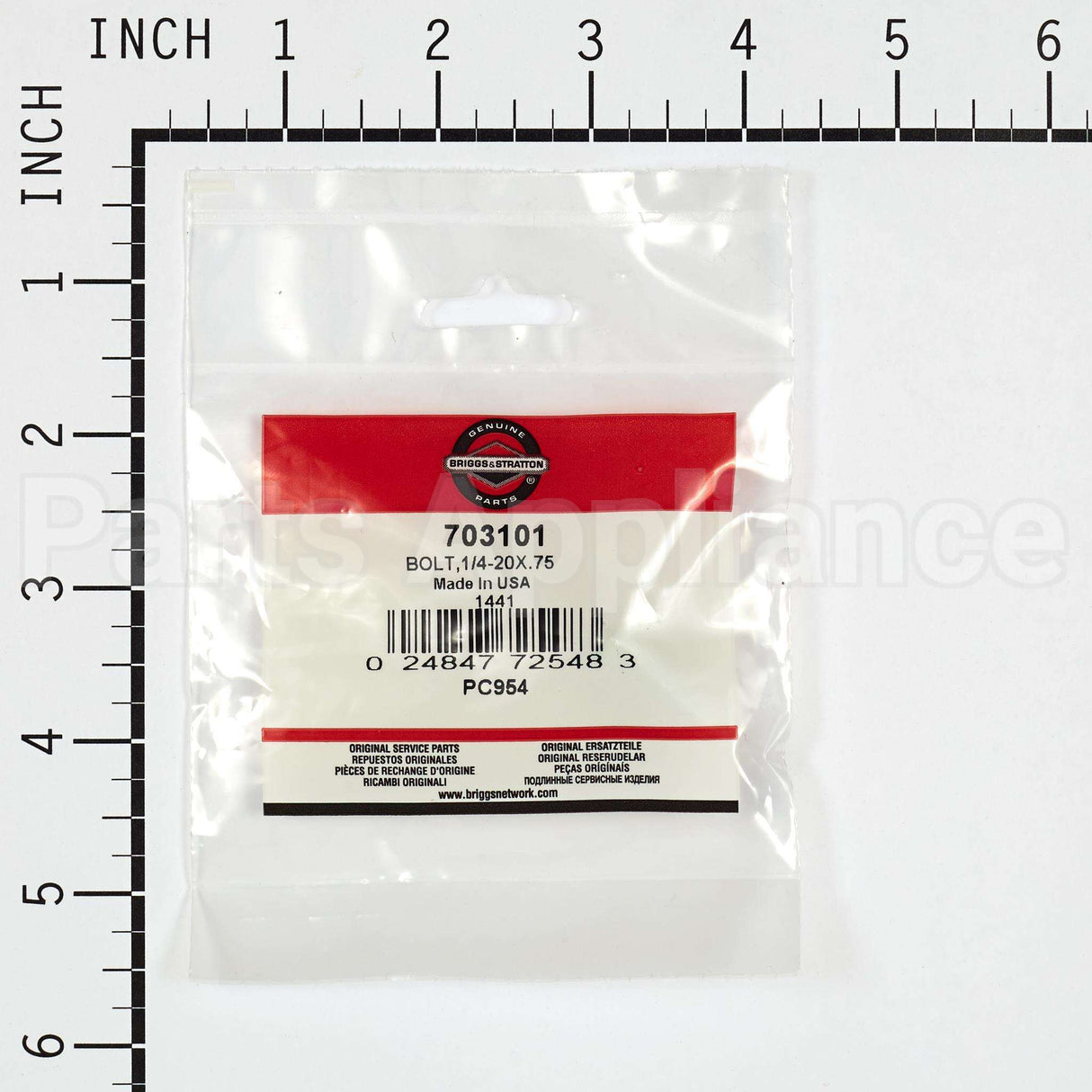 703101 Briggs & Stratton Bolt1/4-20X.75