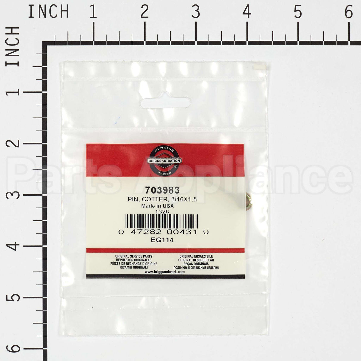 703983 Briggs & Stratton Pin Cotter 3/16X1.5
