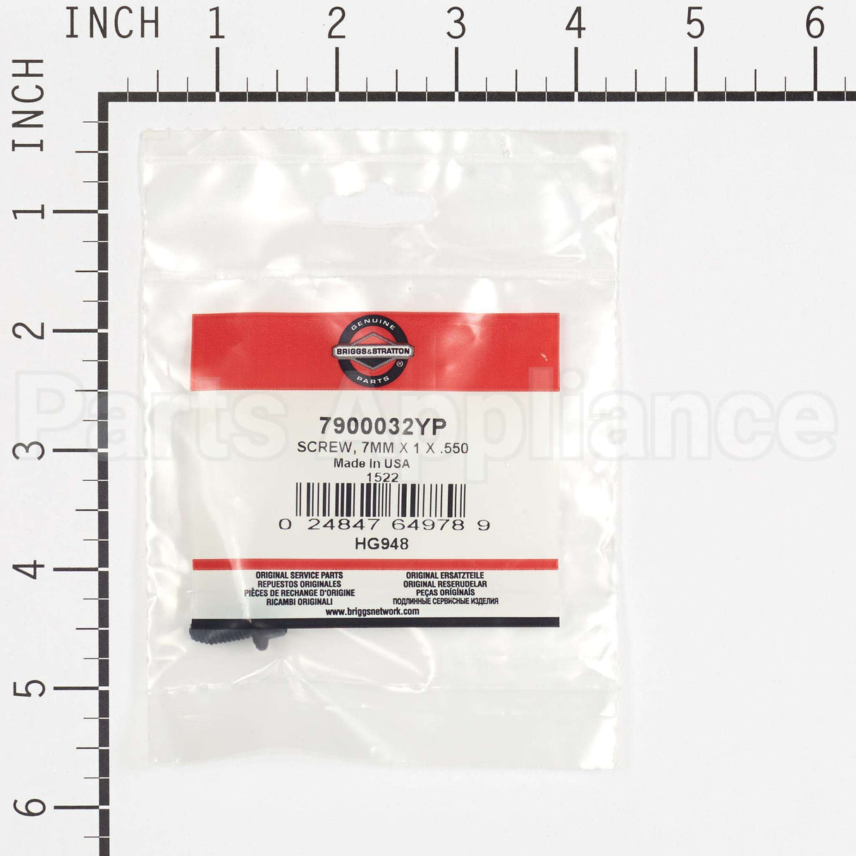 7900032YP Briggs & Stratton Screw 7Mm X 1 X .550