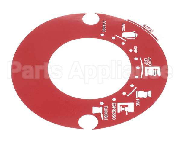 82033 Grindmaster Cecilware Decal, Grnd Sel 875 Red