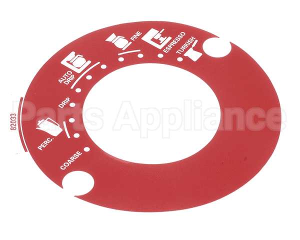 82033 Grindmaster Cecilware Decal, Grnd Sel 875 Red